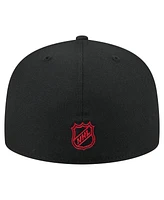 New Era Men's Black Chicago Blackhawks State Stitch 59FIFTY Fitted Hat