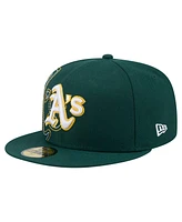 New Era Men's Green Athletics Yarn Stitch 59FIFTY Fitted Hat