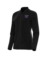 Antigua Women's Black Washington Huskies Continual Full-Zip Jacket