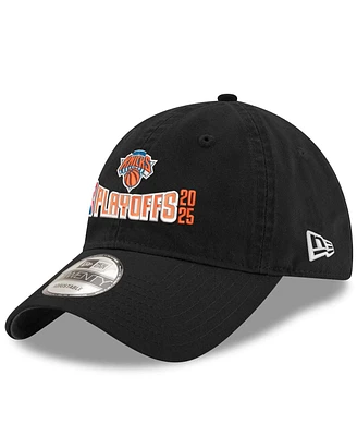 New Era Men's Black New York Knicks 2025 Nba Playoffs 9TWENTY Adjustable Hat