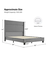 Nuria 81"Bed-King with Wingback Design
