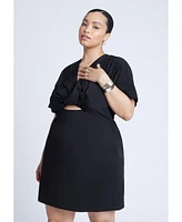 Eloquii Plus Poplin Twist Mini Dress