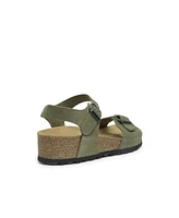 Low Wedge Double Buckle Sandal