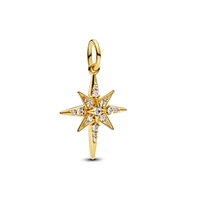 Pandora Gold-Plated Sparkling North Star Dangle Charms