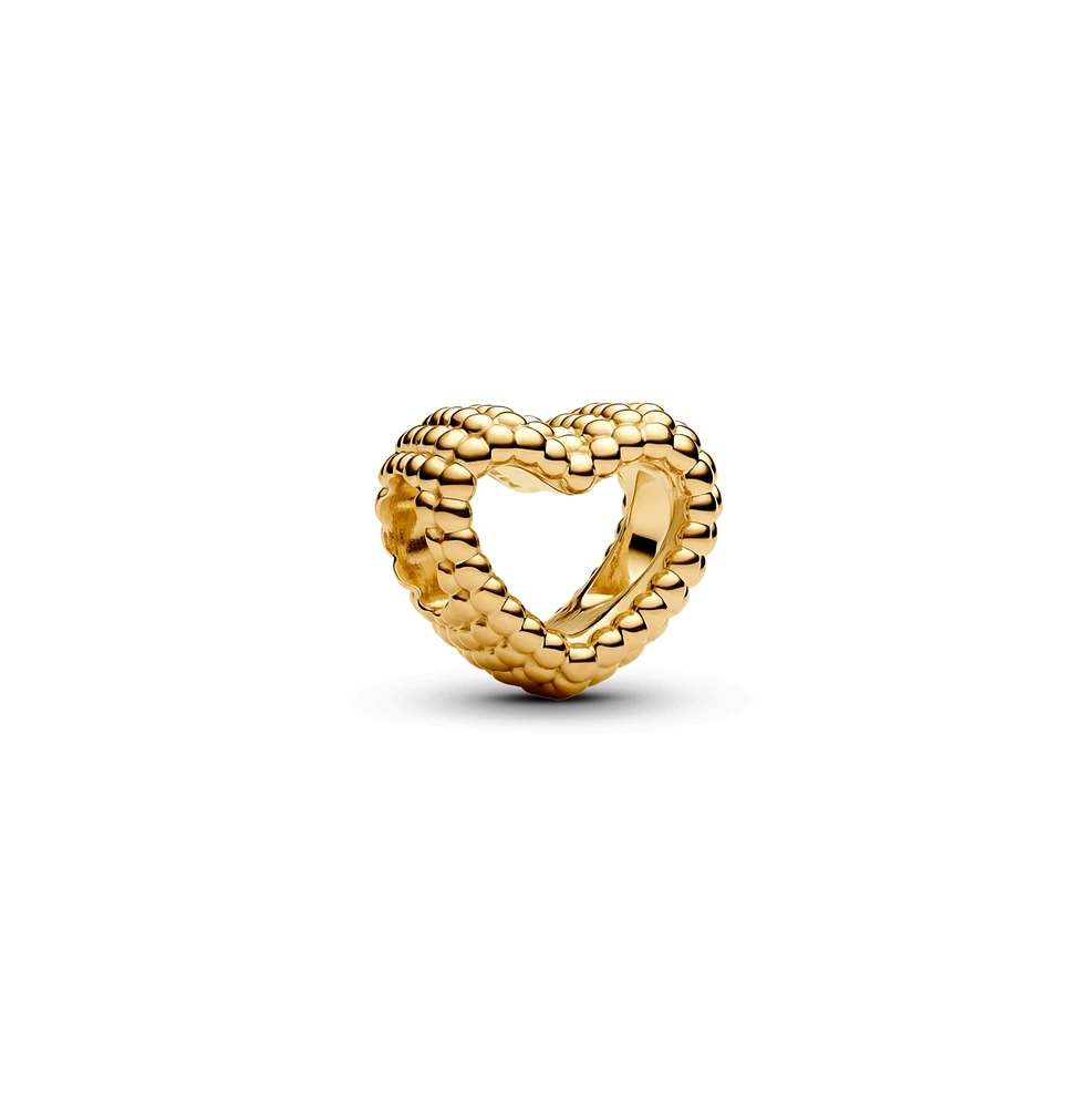 Pandora Gold-Plated Beaded Open-Heart Charms