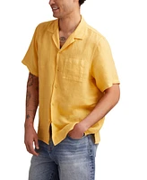 Lucky Brand Men's Short Sleeve Linen Camp Collar Shirt
