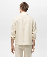 Mango Men's Linen Full-Zip Jacket