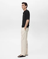 Mango Men's Structured Fine-Knit Polo Shirt