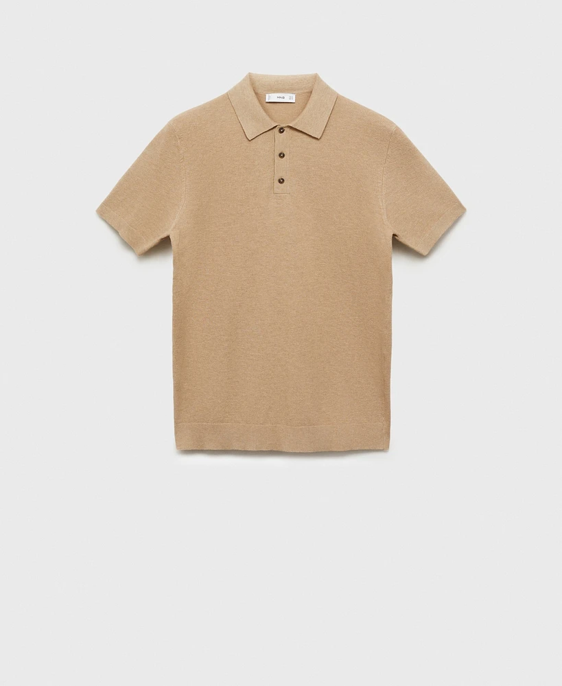 Mango Men's Structured Knitted Slim-Fit Polo Shirt