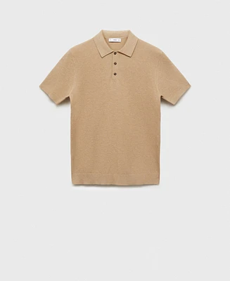 Mango Men's Structured Knitted Slim-Fit Polo Shirt