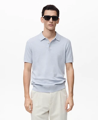 Mango Men's Structured Knitted Slim-Fit Polo Shirt