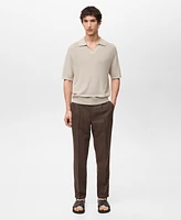 Mango Men's Eu Regular-Fit Linen-Blend Pants