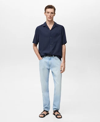 Mango Men's Lyocell Pocketed Shirt