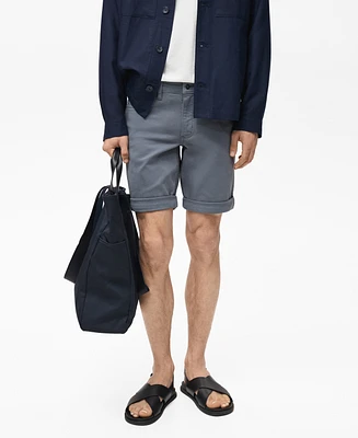 Mango Men's Slim-Fit Cotton Bermuda Shorts