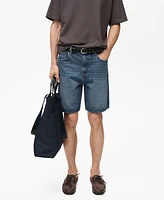 Mango Men's Denim Washed-Effect Bermuda Shorts