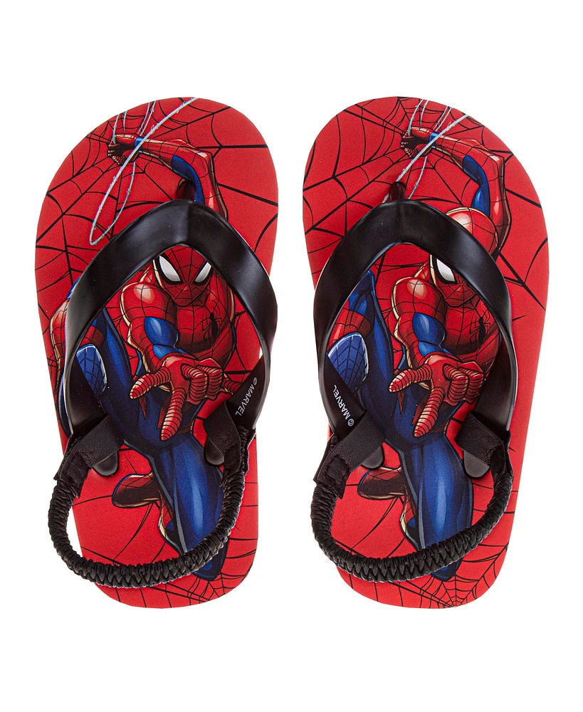 Spider-Man Toddler Boys Superhero Backstrap Flip Flop Slippers