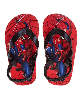 Spider-Man Toddler Boys Superhero Backstrap Flip Flop Slippers