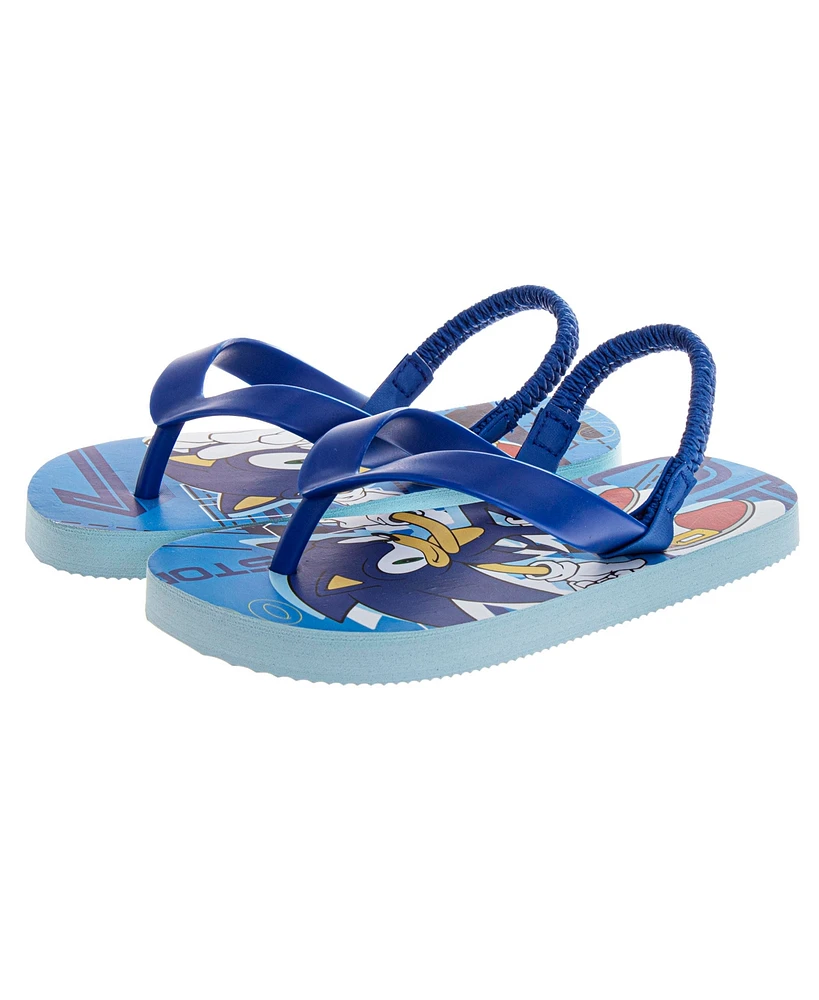 Sonic The Hedgehog Toddler Boys Slip On Flip Flop Slippers