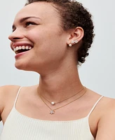 Pandora Gold-Plated Treated Freshwater Cultured Pearl Stone Drop Earrings