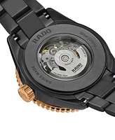 Rado Men's Swiss Automatic Captain Cook Skeleton Black High-Tech Ceramic Bracelet Watch 43mm