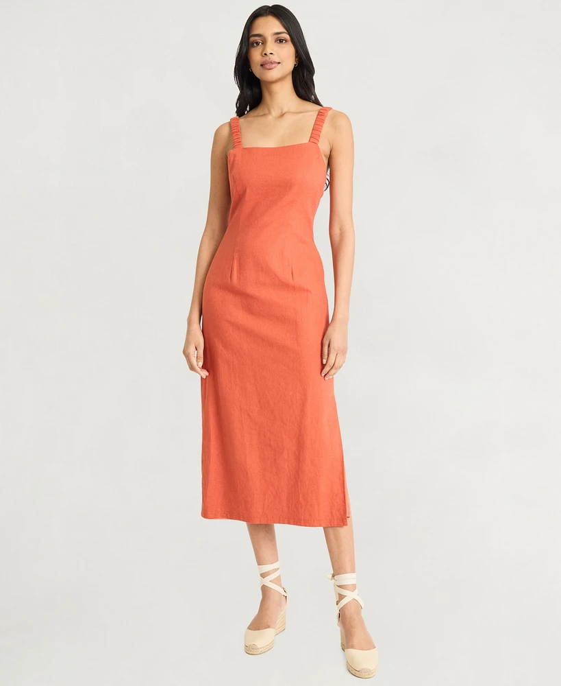 The Good Journey Women's Square-Neck Sleeveless Midi Dress