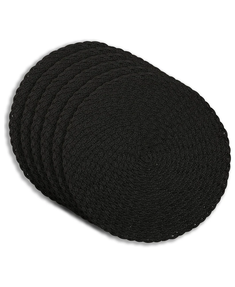 Dainty Home Classic 15" Round Woven Placemats Set of 6 - Durable, Reversible & Non-Slip Table Mats