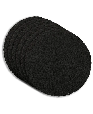 Dainty Home Classic 15" Round Woven Placemats Set of 6 - Durable, Reversible & Non-Slip Table Mats