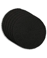 Dainty Home Classic 15" Round Woven Placemats Set of 6 - Durable, Reversible & Non-Slip Table Mats