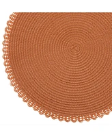 Dainty Home Chantilly 15" Round Woven Placemats Set of 6 - Durable, Reversible & Non-Slip Table Mats