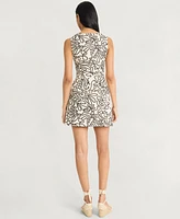 The Good Journey Women's Printed Square-Neck Sleeveless Mini Dress
