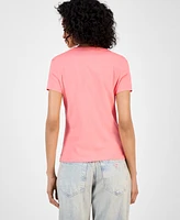 Guess Women's Embellished Love Triangle T-Shirt