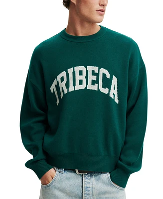 Cotton On Men's Heritage Crew Knit Sweatshirt