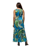24seven Comfort Apparel Women's Scoop Neck A Line Sleeveless Maxi Dress