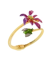 Betsey Johnson Faux Stone Garden Glam Iris Bangle Bracelet
