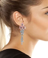 Betsey Johnson Faux Stone Garden Glam Flower Chandelier Earrings