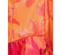 Xscape Petite Flutter-Sleeve High-Low Dress