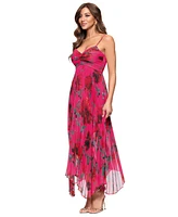Xscape Petite V-Neck Empire-Waist Pleated Gown