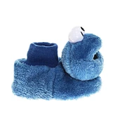 Sesame Street Toddler Boys and Toddler Girls Happy Cookie Monster Dual Sizes Slippers