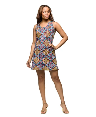 24seven Comfort Apparel Women's Sleeveless Knee Length Shift Dress