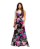 24seven Comfort Apparel Women's V Neck Empire Waist Sleeveless Maxi Dress