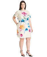 Maggy London Plus Printed Short-Sleeve Dress