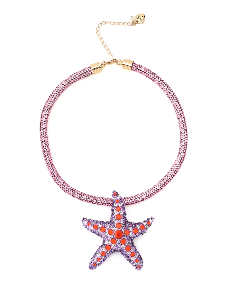 Betsey Johnson Mermaid Jewels Starfish Pendant Rope Necklace