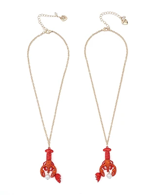 Betsey Johnson Mermaid Jewels Lobster Friendship Necklace Set