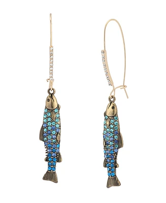 Betsey Johnson Mermaid Jewels Fish Dangle Earrings