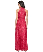 Sl Fashions Women's Burnout Chiffon Sleeveless Gown