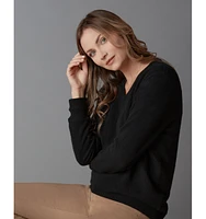 LuxLined Women's Cashmere Heather V-Neck
