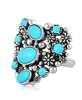 Sterling Silver Sleeping Beauty Turquoise Heart Ring