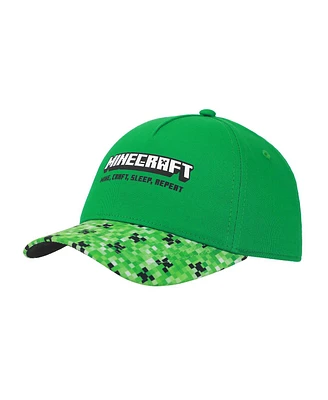 Minecraft Boys Creeper All-Over Print Youth Adjustable Baseball Cap