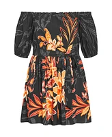 City Chic Plus Island Breeze Placement Dress