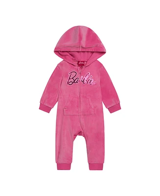 Barbie Baby Girls Velour Matching Family Zip Up Hoodie & Pants Outfit Set Adult